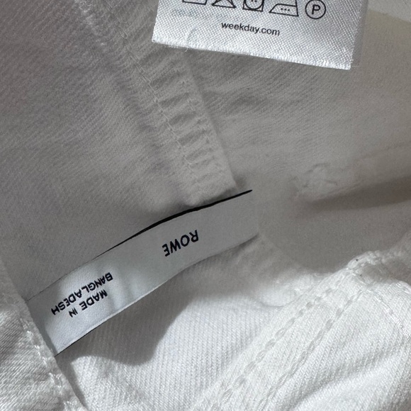 Rowe Extra High Straight White Jeans Size 27 X 32 Weekday Pants - Picture 10 of 11